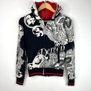Dereon Black & White Full Zip Hoodie S/M